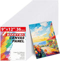Canvas Boards 36 Pack, 9x12 Inch White Blank Painting Canvas Panels, 100% Cotton Art Supplies for Acrylics Oil Watercolor Tempera Paints