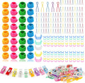 Doukey 282 PCS Sewing Supplies Thread Organizer Set Sewing Helpers, Include 100 Bobbin Thread Holders, 100 Sewing Bobbin Holder Clips, 32 Silicone Bobbin Holders Spool Huggers, 50 Sewing Clips