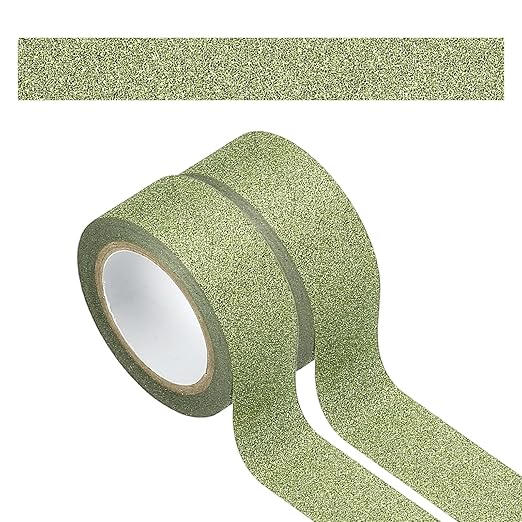 PATIKIL 2Roll Glitter Paper Washi Tape, Glitter Film Decorative Tape for DIY, Turquoise