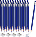 48 PCS Dark Blue Checking Pencils Erasable Colored Pencils with Eraser Pre-Sharpened 2 HB for Checking, Grading, Tests & Office/School Supplies (Dark Blue)