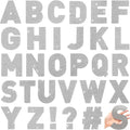 Harloon 232 Pcs 24 Sheets Large Glitter Letter Stickers Big Font Alphabet Letter Self Adhesive Letters Kit Mailbox Stickers for Mailbox Bulletin Boards Classroom Home(Silver,6 Inch)