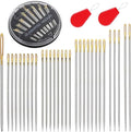 Ftyiwu 30 Pack Hand Sewing Needles, Assorted Embroidery Needles Kit, 6 Sizes Large Eye Sewing Needles with Threaders for DIY Craft Projects, Handsewing, Sewing Repair