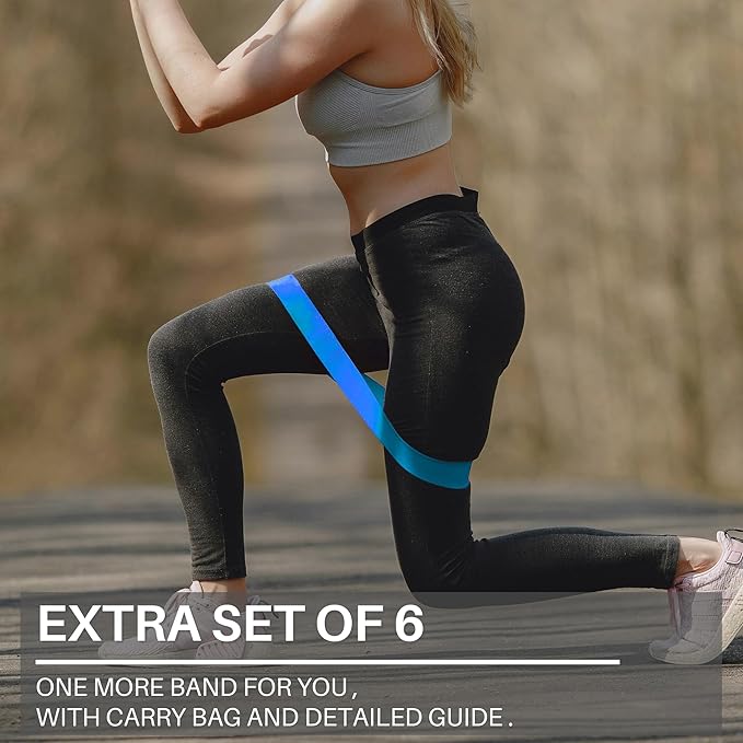 LEZER Resistance Loop Bands for Exercise Workout, Elastic Band, Stretch, Home Gym Fitness, Strength Training, Physical Therapy, Yoga, Women, Men, with Instruction and Carry Bag, Set of 5