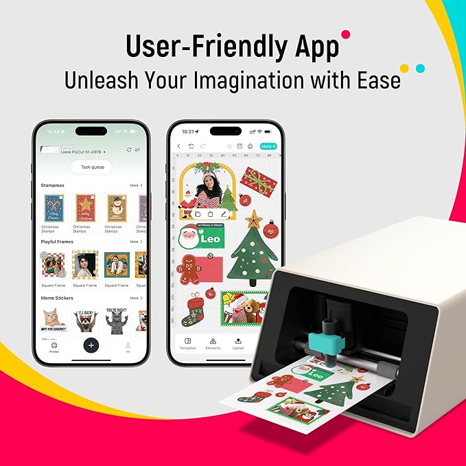 Liene PixCut S1 Ultimate Pro Pack - All-in-One Sticker Maker Machine for Custom Stickers, High-Volume Printing&Professional-Grade Photos, Thermal Dye-Sublimation, 300 DPI Prints, Precise
