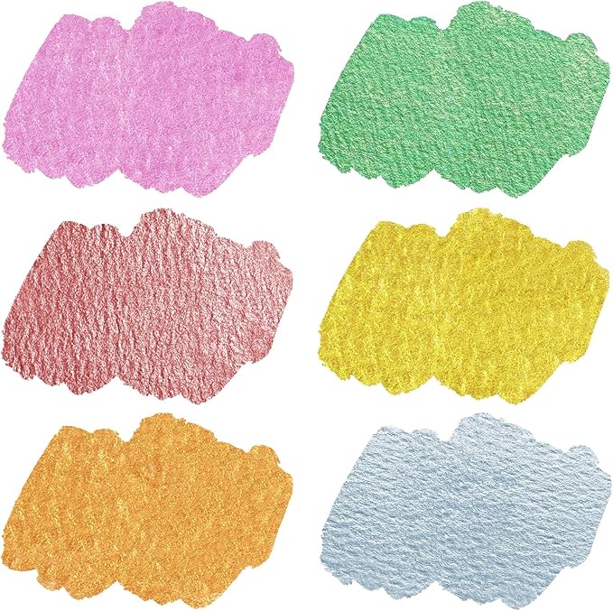 Handmade Watercolors Paint Set, 6 Shimmer Metallic Half Pans Solid Watercolor Paints,Mini Portable Travel Tin Box Glitter Sparkle Pearlescent Watercolour for Artists, Hobbyist.Morandi