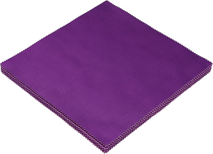 Hanjunzhao 40Pcs Layer Cakes 10 inch Squares for Quilting - Layer Cake Fabric for Quilting 10 inch - Pre-Cuts 10" Squares Fabric Bundles for Sewing, Patchwork, and DIY Crafts - Solid Purple