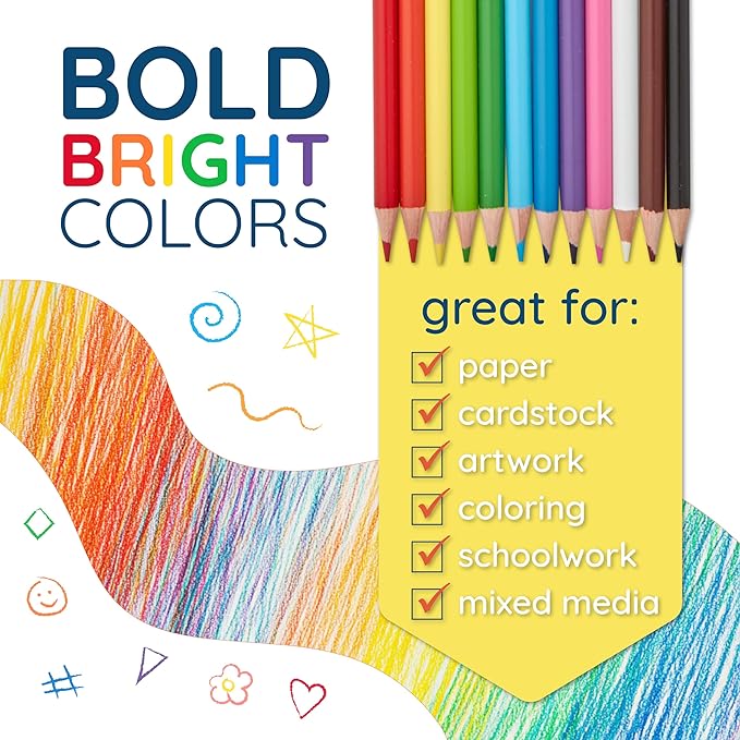 Blue Summit Supplies 144 Colored Pencils Bulk Classroom, Colored Pencil for Kids Bulk, Sharpened for Coloring, Assorted Colors, 12 Count boxes, 12 Total Boxes