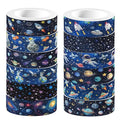 12 Pcs Space Planet Washi Tape Space Planet Masking Tape Decorations Astronaut Starry Sky Decorative Paper Sticker for Galaxy Journals, Planners, DIY Craft Gift Wrapping Handbook Stickers