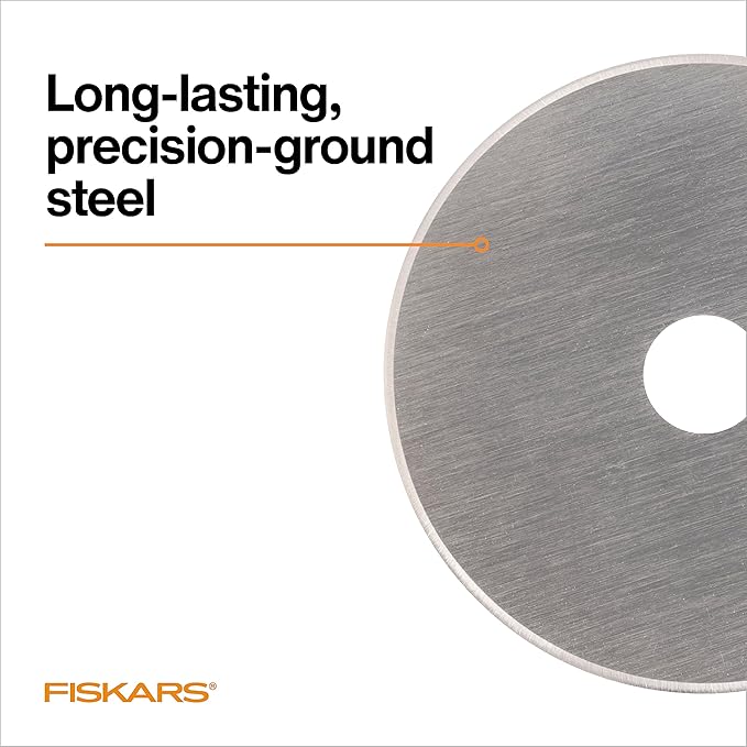 Fiskars 45mm Rotary Blade 2-Pack, Replacement Blades for Rotary Cutters, Precision Cutting for Quilting and Sewing