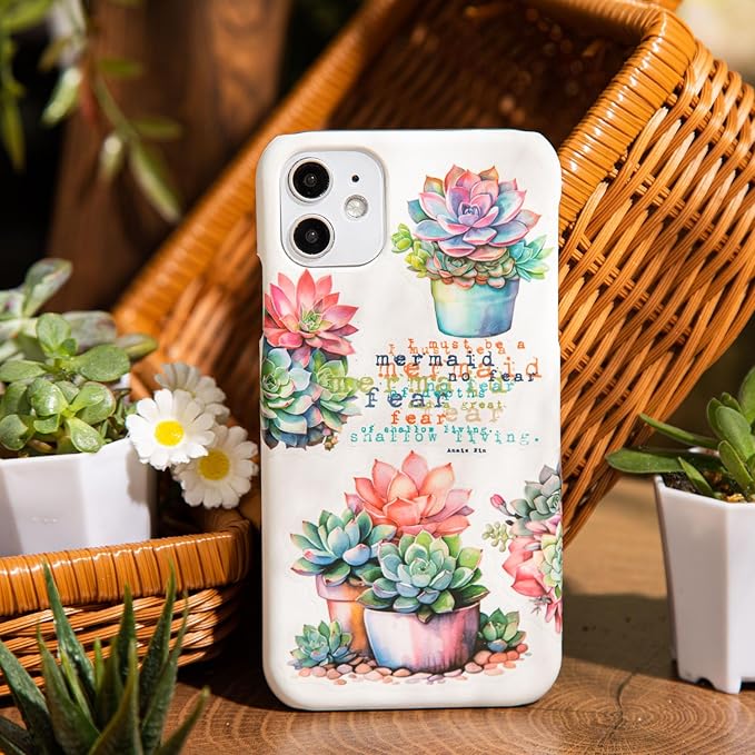 120Pcs Colorful Succulent PET Stickers, Vibrant Multicolor Botanical Designs for Journaling, Scrapbooking, DIY Crafts, and Creative Projects