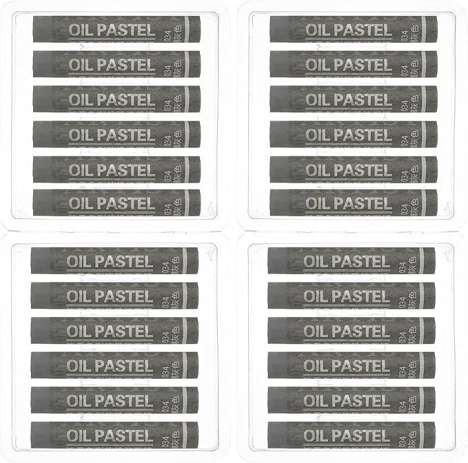 PATIKIL Dark Gray Oil Pastels, 24Pcs Soft Oil Crayons Creamy Pastels Stick Art Supplies for Art Painting Drawing Blending Graffiti for Drawing Beginners Artists