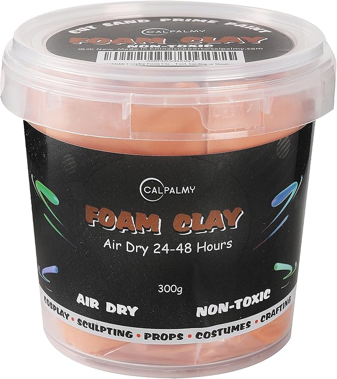 Moldable Cosplay Foam Clay Skin Colors (300g) – High Density and Quality for Intricate Designs | Air Dries to Perfection for Cutting with a Knife or Rotary Tool, Sanding or Shaping