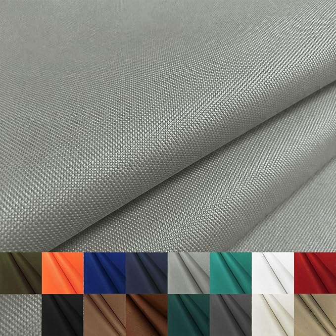 Waterproof Canvas Fabric by The Yard 600D Upholstery Cordura Fabric 58" Wide for Chairs Indoor Outdoor Water Resistant Canvas Polyester Material Sewing DIY Cloth, 1 Yard Silver Grey