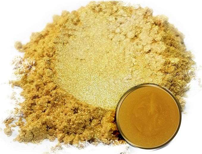 Eye Candy Pigments Premium Gold Mica Powder - Golda Gold (50gr) - for Epoxy, Resin, Soap, Paint, Woodworking, Acrylic Pouring, Bath Bombs, Fishing Lures - DIY Arts and Crafts Additive