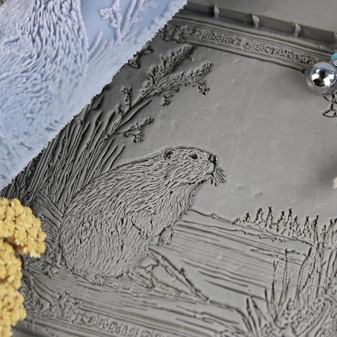 Beaver Clay Texture Roller (4") - Freshwater Set #01 - Embossing Pattern Roller for Polymer & Ceramic Clay, Pottery & Crafts