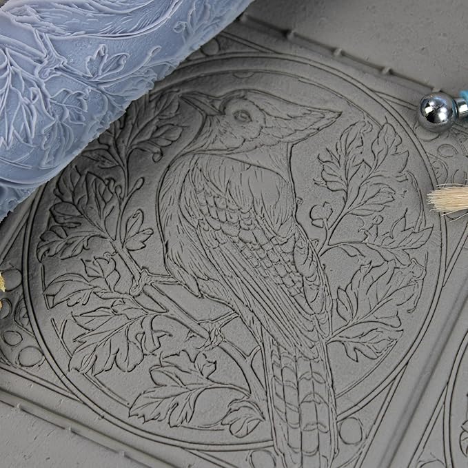 Blue Jay Clay Texture Roller (4") - Bird Set #02 - Embossing Pattern Roller for Polymer & Ceramic Clay, Pottery & Crafts