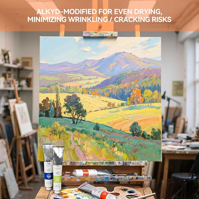 Paul Rubens Oil Paint 38 Bright Colors High Saturation, 50ml Large Capacity Tubes, Faster Drying Time with Creamy Texture and Consistency for Artists, Adults, Beginners Oil Painting Supplies