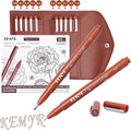 10 Micro Fine liner Drawing Art Pens Calligraphy Pens: 0.05mm-1.0mm Size Art supplies Waterproof Archival Sepia Ink Markers For Artists,Use for Professional Watercolor,Sketching
