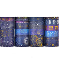 20 Rolls Galaxy Washi Tape Set Stars Arts Adhesive Tapes Gold Silver Foil Decorative Masking Tape Sets for Craft, Kids, Scrapbook, DIY, Gift Wrapping