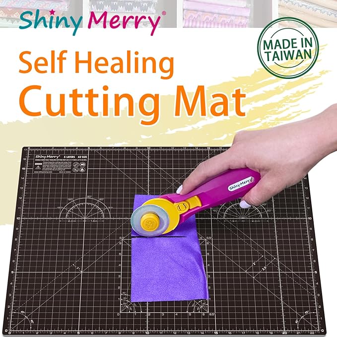 Self Healing Cutting Mat A0 36"x48" – Double Sided 5-Ply Craft Mat for Sewing, Quilting, Fabric, Scrapbooking – Black/Gray