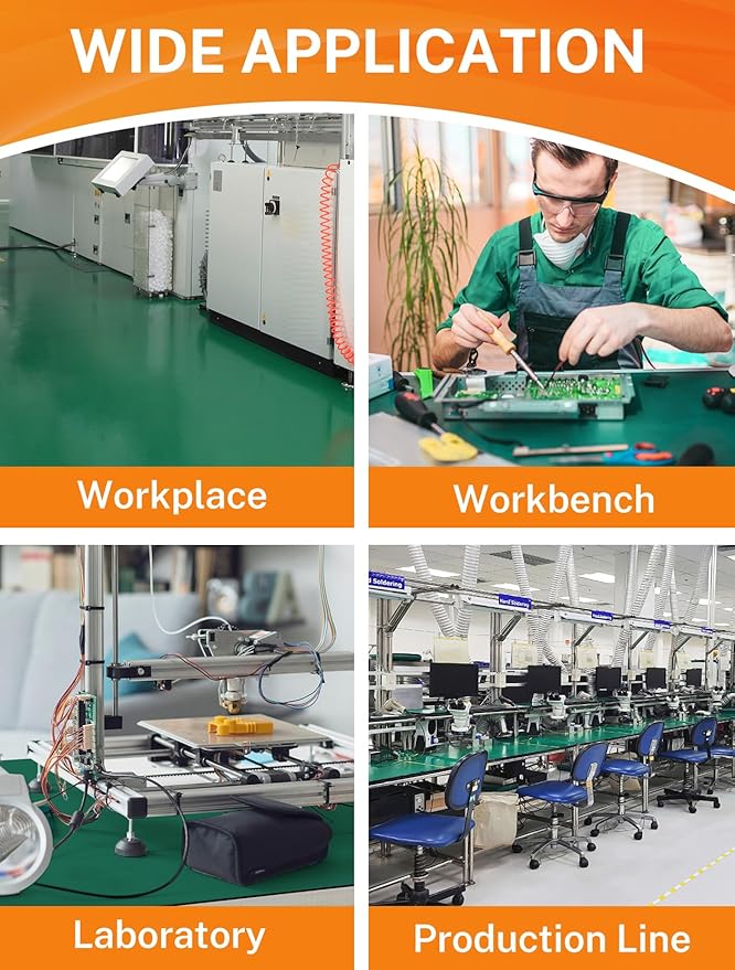 Urban Vista 23.7" x 118" Rubber ESD Soldering Mat Roll, Anti-Static High Temp Resistant Grounding Desk Mat for Circuit Repair, Phone, PC, Tablet