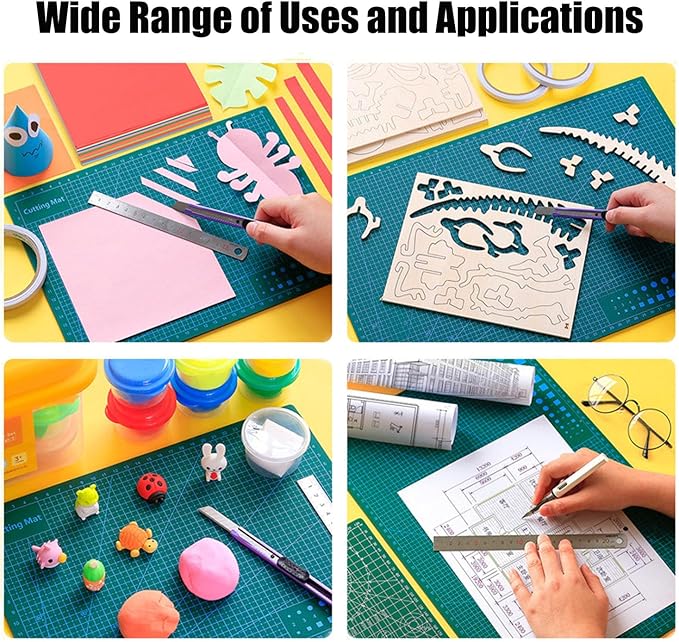 3 Pcs Self Healing Cutting Mat, A4 Craft Rotary Cutting Sewing Mat, Double Sided 5-Ply Tabletop Cutting Board for DIY Artwork Cutting, Hobbies, Stencils, Scrapbooking (12“ x 9” (3 Pcs))