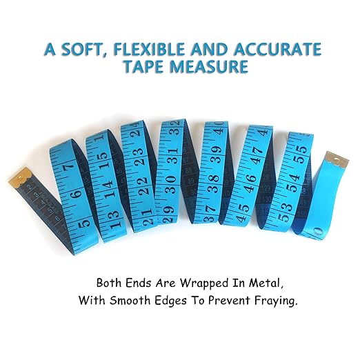 6 Pack Colorful Tape Measure Body Measuring Tape, Soft Fabric Measuring Tape for Sewing Cloth Measurement, 60 Inch Double Scale Tailor Ruler for Weight Loss (Multicolored)
