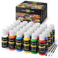 Magicfly Outdoor Acrylic Paint, Set of 30 Colors/Tubes (60 ml, 2 oz.) with Storage Box, Rich Pigments, Multi-Surface Paints for Rock, Wood, Fabric, Leather, Paper, Crafts, Canvas and Wall Painting