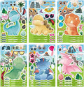 DUJAA 24 Multicolor Cartoon Cute Dino Dinosaur Stickers for Kids & Toddlers, Waterproof Vinyl Stickers for Wardrobe, Luggage, Backpack & Indoor Use