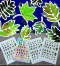 Stickers Pack (Over 150 Stickers) Amazing Bright Illustrations of Types of Leaves Vintage Styled Small Vinyl Stickers White Hologram Transparent
