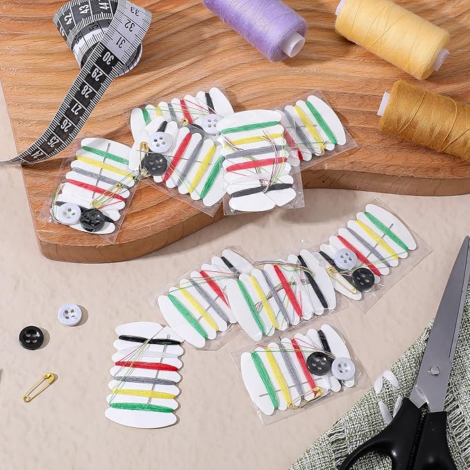 10PCS Mini Sewing Kit Travel Size Thread Repair Emergency Kit Portable Sewing Kits with Needles, Threads, Button, Safety Pin Basic Personal-Kit Travel Sewings Kits for Adults Hotel Amenities