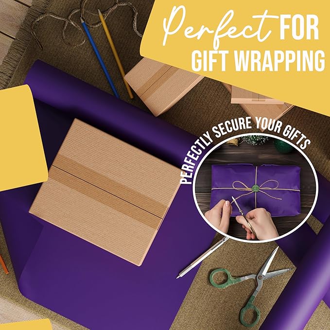 Crown Display Purple Kraft Paper Roll - 17.75" X 1320" (110' Ft), Perfect for Shipping & Packing, Craft Supplies