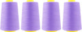 Mandala Crafts 4 Pack of Serger Threads Cones Spools - 40S/2 24000 Yards Polyester Lilac Threads for Sergers Machine and Overlock Quilting Sewing Machine
