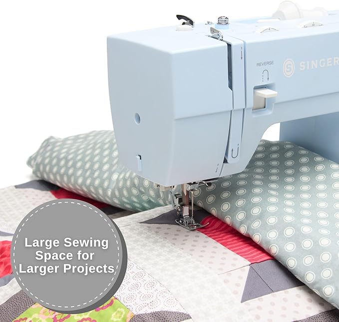 SINGER Heavy Duty 4423 Meltwater Blue High Speed Sewing Machine with Accessory Kit | Strong Motor With Enhanced Piercing Power, 97 Stitch Applications, Full Metal frame, 1-step Buttonhole & LED Light