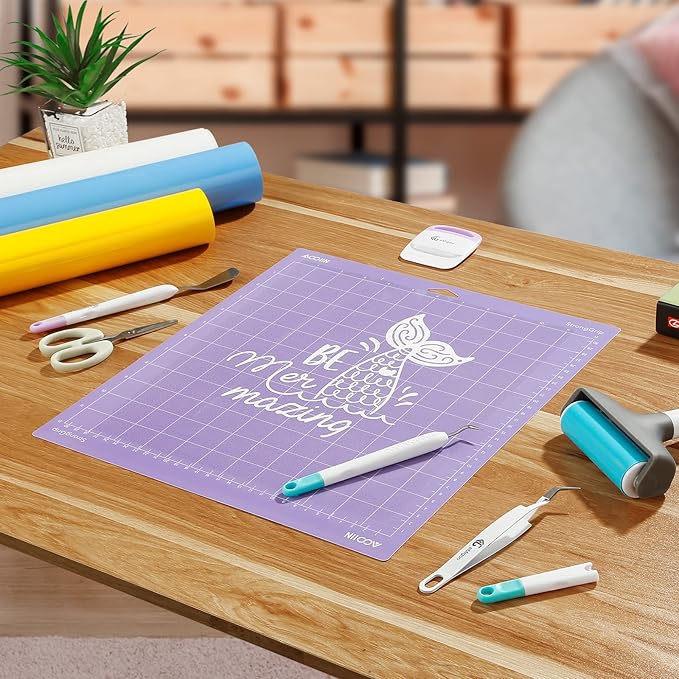 AOOIIN 12 x 12 inch StandradGrip Cutting Mat for Cricut Explore One/Air/Air 2/3/4/Maker/Maker 3/Maker 4 Adhesive Non-Slip Cut Mats Replacement Accessories for Cricut, 3 Pack