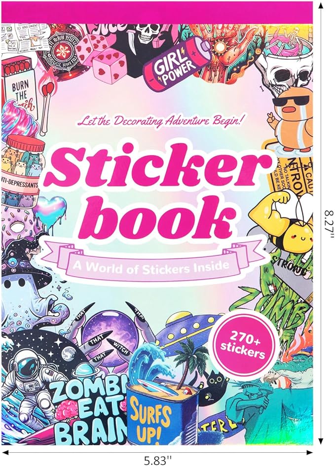 270+ PCS Funny Holographic Stickers for Adults, Waterproof Vinyl Sarcastic Meme Decals for Laptop, Water Bottle, Phone, Kindle, Journal, Scrapbook, Bumper, Skateboard, Luggage, No Repeats Accessories