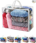 6 Packs Large Yarn Storage Bags, Clear Yarn Storage Organizer with Zippers and Handles, Crochet Bag Knitting Bag for Knitting Needles Crochet Hooks-17.75 * 6.69 * 11.8 inches