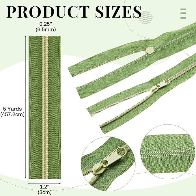 Solsew 12 Pcs 60 Yards Colourful Zippers for Sewing #5 Nylon Contrasting Colors Assorted Zipper by The Yard with 120 Sliders for Women Men DIY Tailor Bag Garment Crafts Supplies (Morandi Color)