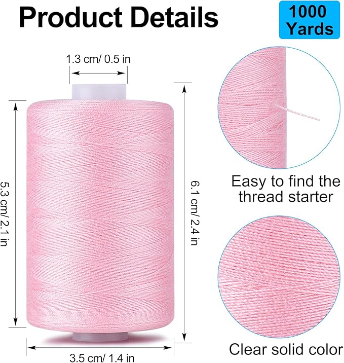 Simthread All Purpose Polyester Thread, 4 Spools 1000 Yards Each for Sewing Machine, Hand Stitching, Quilting, Serger - Beginner Supplies (Gray)