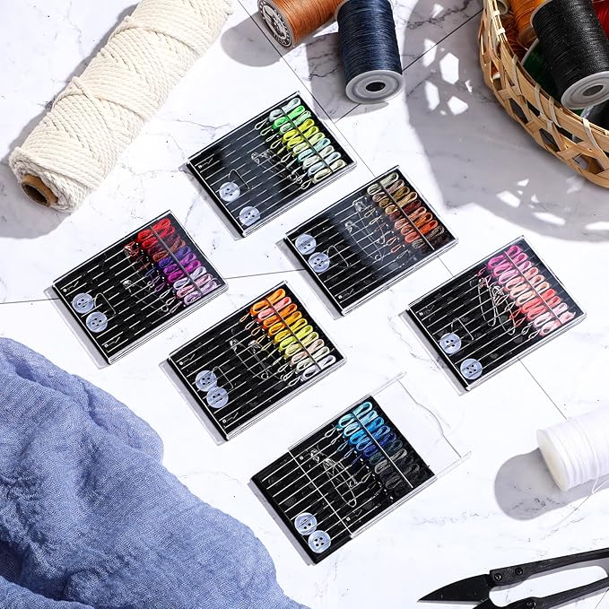 Hestya 12 Boxes (120 Pcs) Pre Threaded Needle Kit Assorted Color (Multicolor)