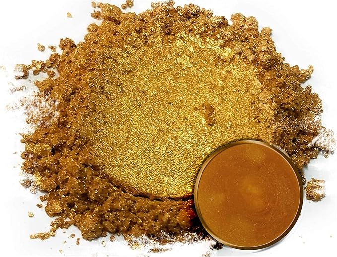 Eye Candy Pigments Premium Gold Mica Powder - Ora Gold (50gr) - for Epoxy, Resin, Soap, Paint, Woodworking, Acrylic Pouring, Bath Bombs, Fishing Lures - DIY Arts and Crafts Additive