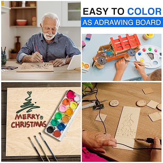 18 Pack Basswood Sheets 12"x12"x1/8" for Crafts, Unfinished Basswood Craft Board Perfect for DIY Ornaments and Models, Drawing, Painting, Engraving, Wood Burning, Laser Cutting