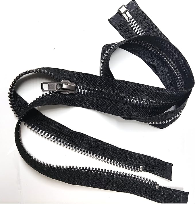 Leekayer #10 40 Inch Separating Zipper - Black Nickel Metal Zipper for Jackets, Coats, Crafts