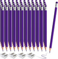 48 PCS Purple Checking Pencils Erasable Colored Pencils with Eraser Pre-Sharpened 2 HB for Checking, Grading, Tests & Office/School Supplies (Purple)
