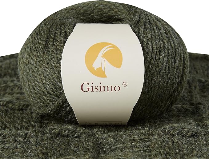 100% Merino Wool Yarn, 3-Ply Luxurious and Soft Yarn for Hand Knitting & Crocheting (Forest Green, 1Ball)