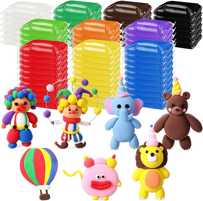 72 Pcs 38oz Air Dry Clay Bulk Modeling Ultra Lightweight Foam Modeling Clay for Kids Adults DIY Gifts Party Arts Crafts and School Project Supplies(Carnival Color)