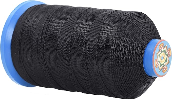 Mandala Crafts Size 277 840D T270 Bonded Nylon Thread - Black 800 YDs Tex 270 Heavy Duty Sewing Threads for Leather, Jeans, Weaving, Outdoor Marine Upholstery