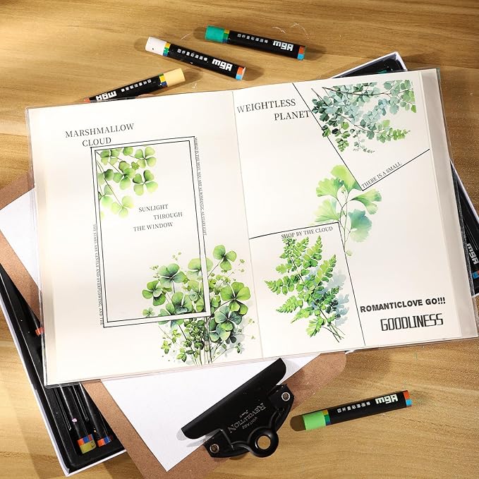 Botanical Leaf PET Stickers Set, 120PCS Transparent Plant Ephemera for Scrapbooking, Journaling, DIY Crafts, and Planner