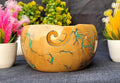 Large Yarn Bowl for Knitting, Lichtenberg Wooden Yarn Storage Bowl, Handmade Yarn Bowl Holder, Knitting Wool Stroage Bowl
