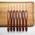 SEVENSUN Mimosa Crochet Hooks Set 7 Pack of 0.6mm 0.8mm 1.0mm 1.2mm 1.4mm 1.6mm 1.8mm Crochet Hook, Hand Polished Ergonomic Crochet Hooks, Stainless Steel Crochet Hook, Crochet Needle Set